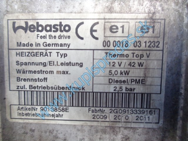 webasto na vw volkswagen touran, 000018031232